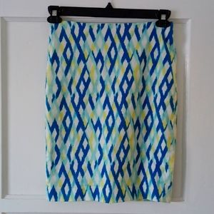 Anne Taylor Professional Business Casual Geometric Print Skirt Size 0